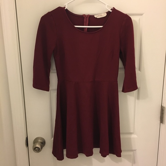rokoko Dresses & Skirts - 🔴 Rokoko Burgundy Mini Dress 3/4 Sleeve